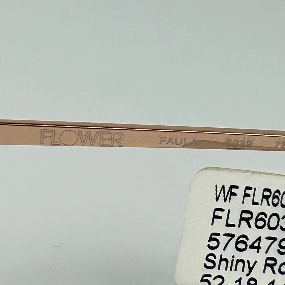Flower FLR6039 Women's Eyeglasses Shiny Rose Gold Metal Full Rim 52-18-140 mm